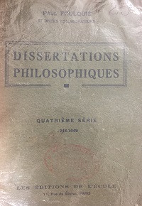 Dissertations philosophiques (t4) 1948-1949