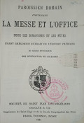 La Messe et L'Office (n800 - 1951)