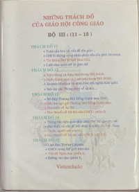 Những thách đố của Giáo hội Công giáo - Bộ III (t11 - t15)