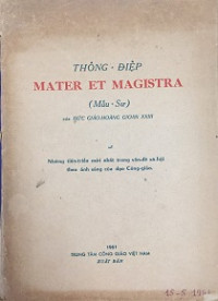 Thông điệp Mater et Magistra