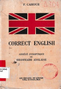 Correct English (Abrégé Synoptique de Grammaire Anglaise)