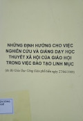 Những định hướng cho việc nghiên cứu và giảng dạy học thuyết xã hội của Giáo Hội trong việc đào tạo linh mục
