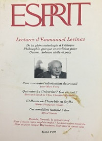 Esprit - Lectures d'Emmanuel Levinas