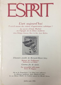 Esprit - 1991/T7-8: L'art aujourd'hui
